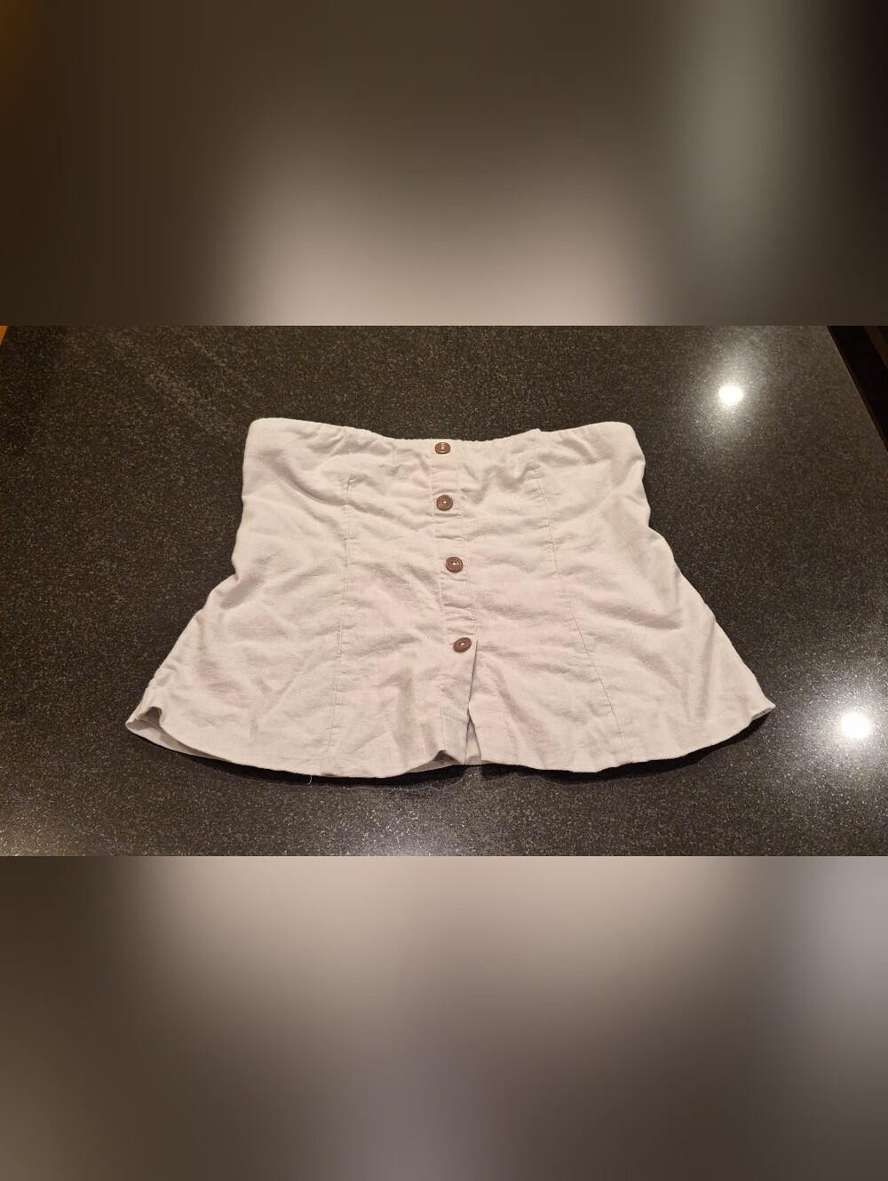 Abercrombie & Fitch Cream Button Cropped Tube Top, Size L